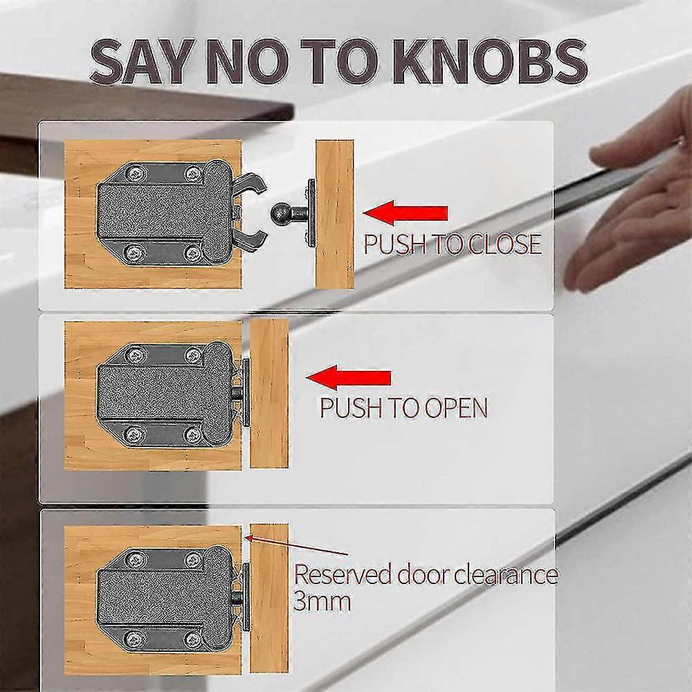 6 Pieces Push Catch Catch Spring Catch With Screws, Door Latch With Touch Unlocking For Kitchen Cabi