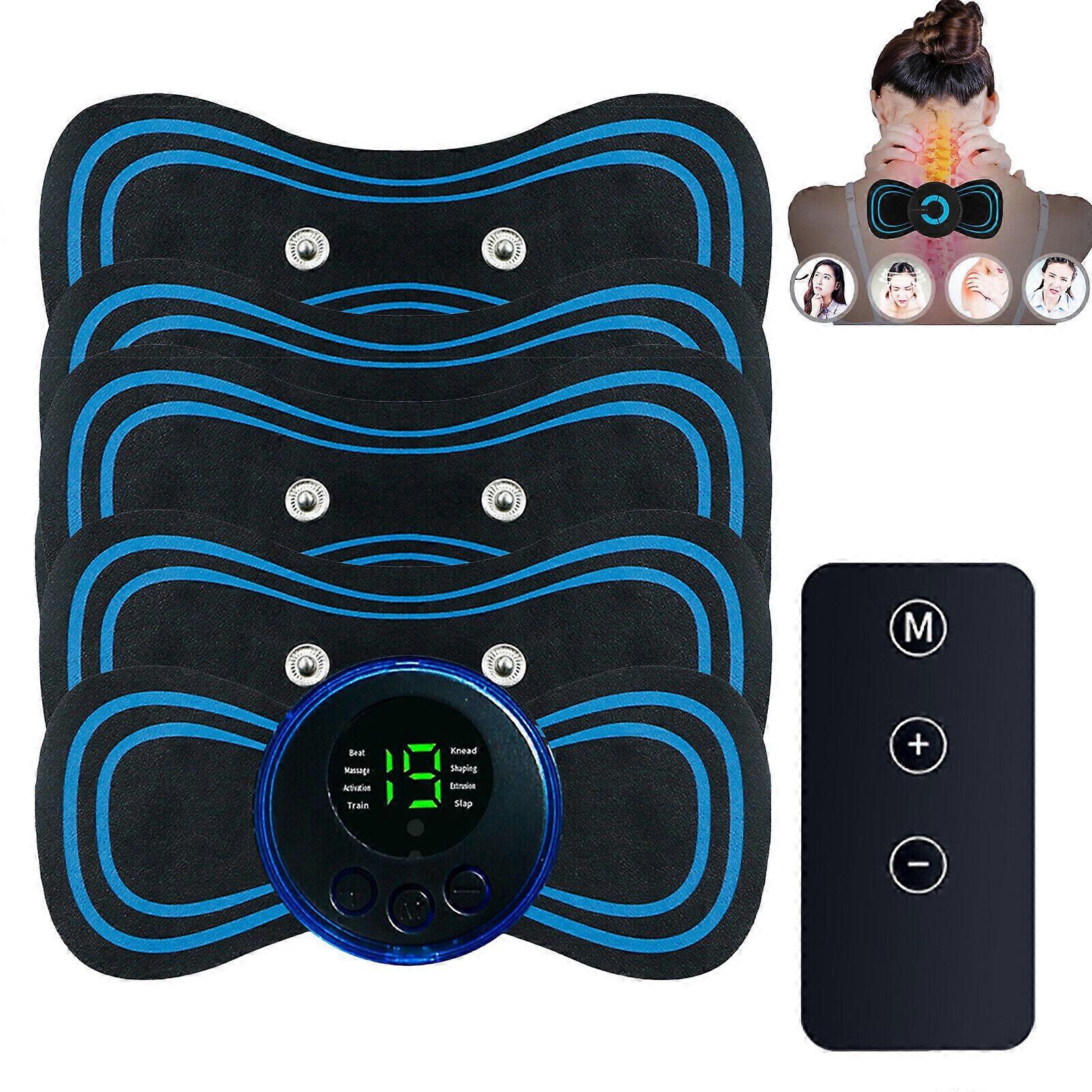 Mini Elektrisk Nacke Rygg Massager EMS Cervikal Massage Patch Relief Smärta Bärbar100% helt ny