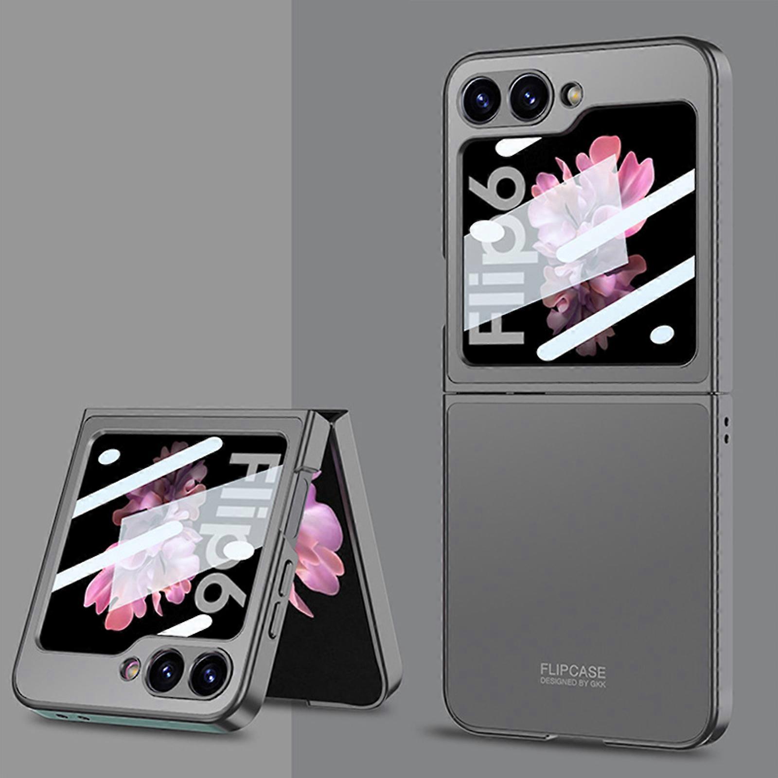 for Samsung Galaxy z flip 6 case Cover, Matte Built in Small Screen Protector Phone case, Slim Thin Protective Phone Case Compatible with Galaxy z fli