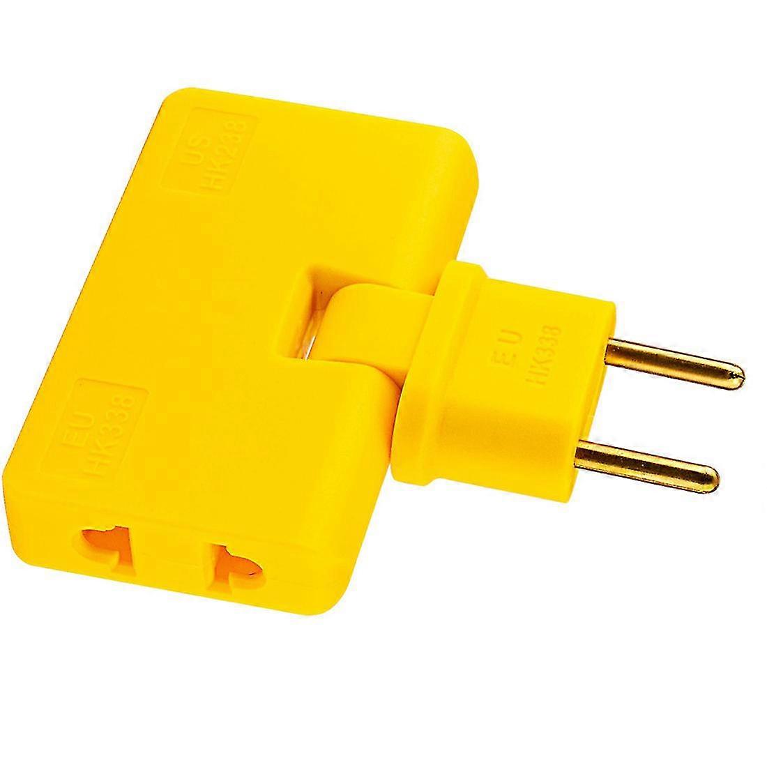 Rotate Eu Plug Converter 3 In 1 Rotatable Outlet Extender 180 Degree Mini Outlet Adapter,yellow