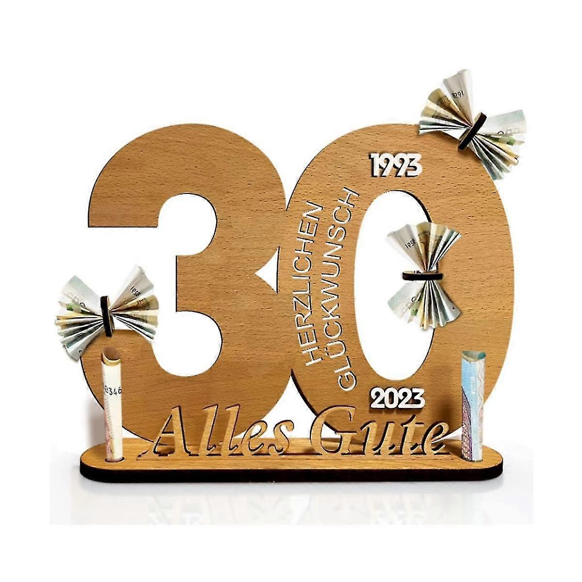 2023 Birthday Anniversary For Years Wood Shield Guest Book With Stand And Candle Holder Decoration