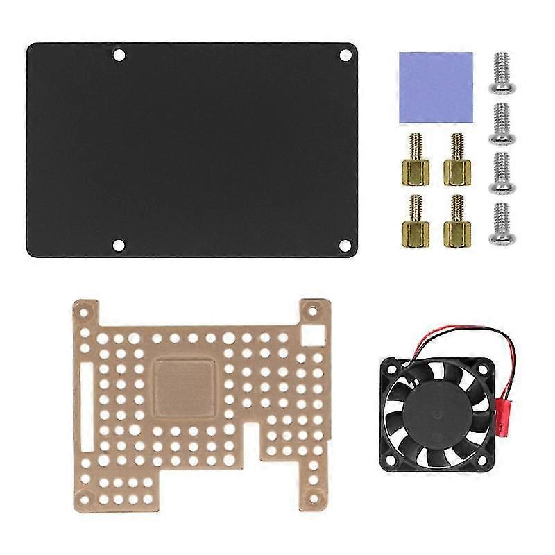 For 4b3b+3b Aluminum Heatsink With Cooling Fan Housing Bracket Protection Case For 4b Gold