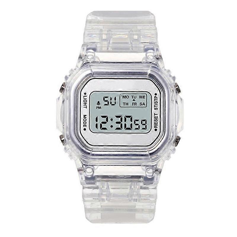 Simple Transparent Case Waterproof Luminous Electronic Watch