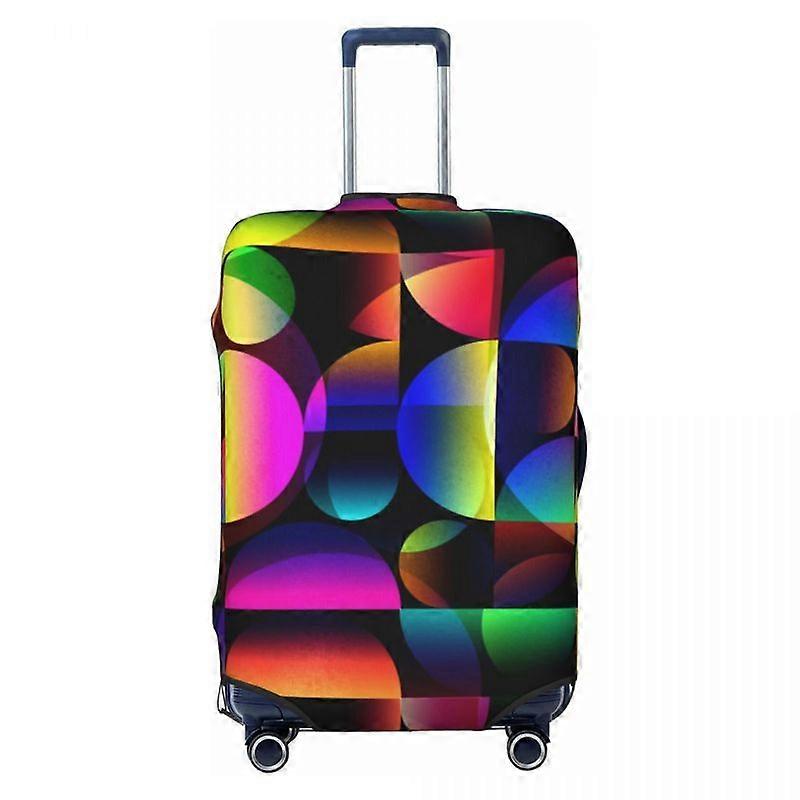 Geometric Print Suitcase Cover Flight Colorful Abstract Graphic Pattern Practical Luggage Supplies Cruise Trip Protector