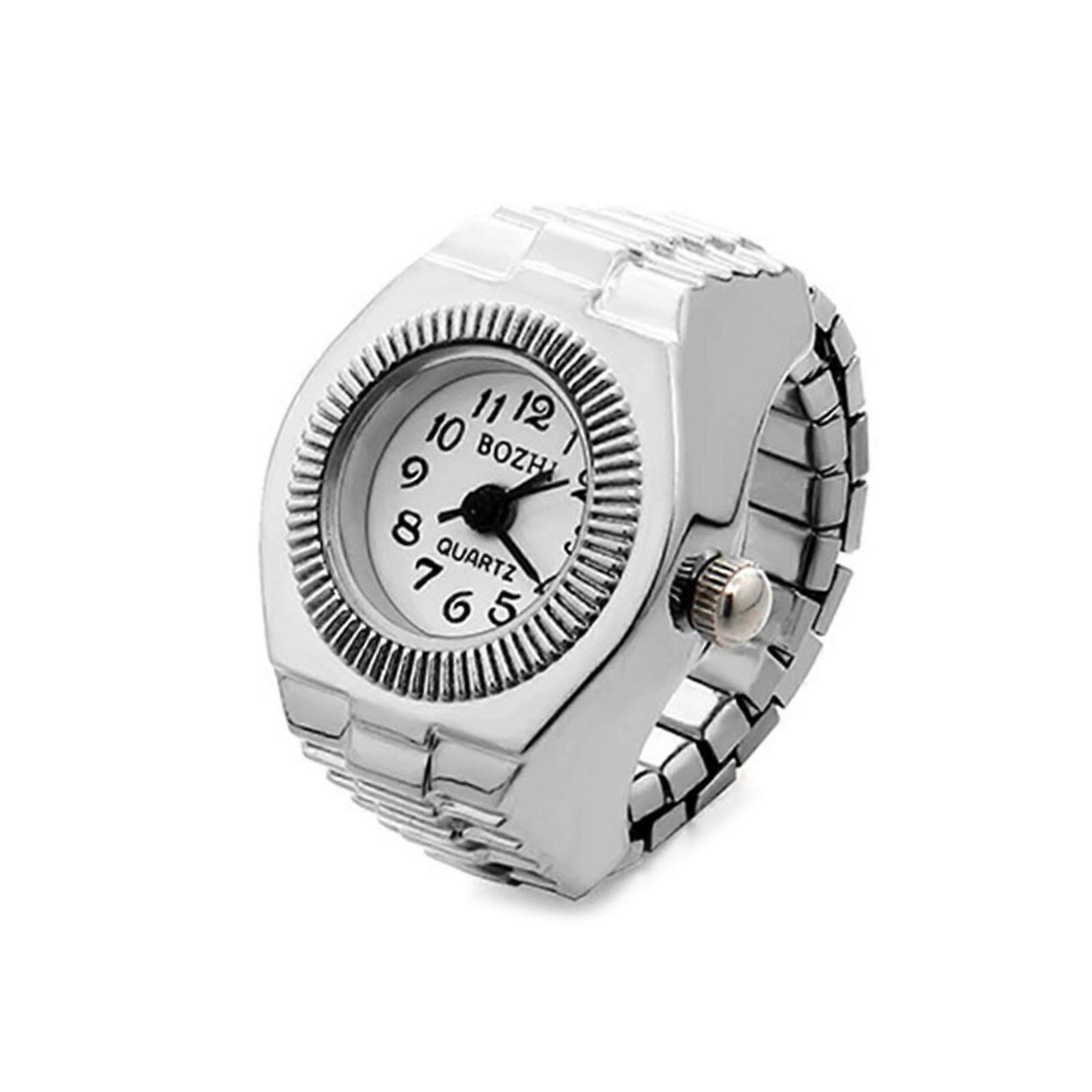 Ring Watch Fashionable Quartz Analog Round Ring Love Watch Unique Elastic Ring