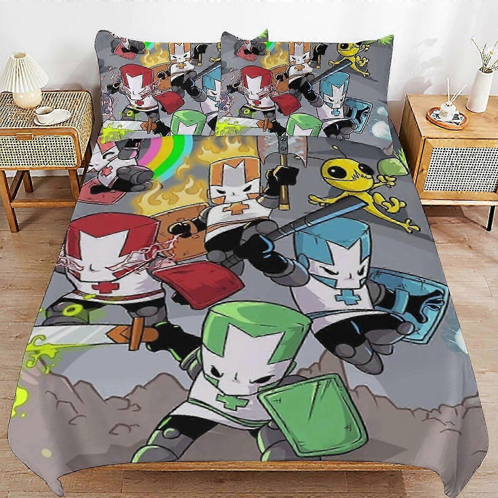 n1318 Lençóis Castelo Craers Conjunto de capa de edredom, Conjunto de cama de 3 peças Conjunto de capa de edredom decorativo (1 capa de edredom e 2 fronhas) Lençóis iiv