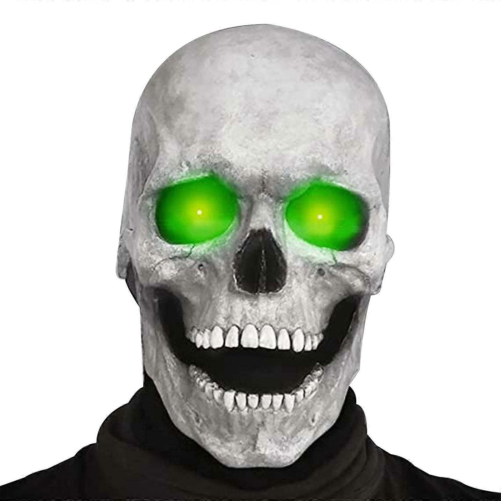 Full Head Skull Mask - Creepy Realistic Head Skull Latex Mask with Movable Jaw