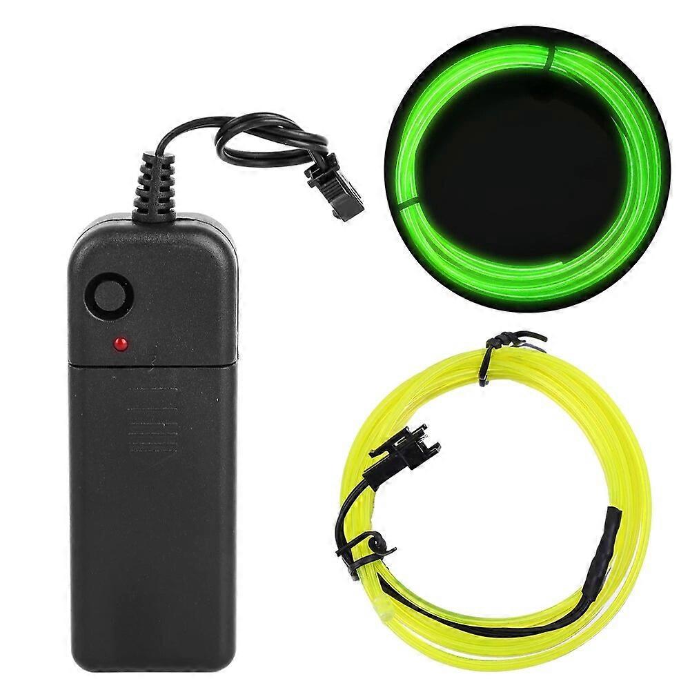 Car Interior Atmosphere Lamp Strip Shearable Neon EL Cold Light Wire Light AA Battery Controller Ambient Decorative Light LampMotor Vehicle Lighting