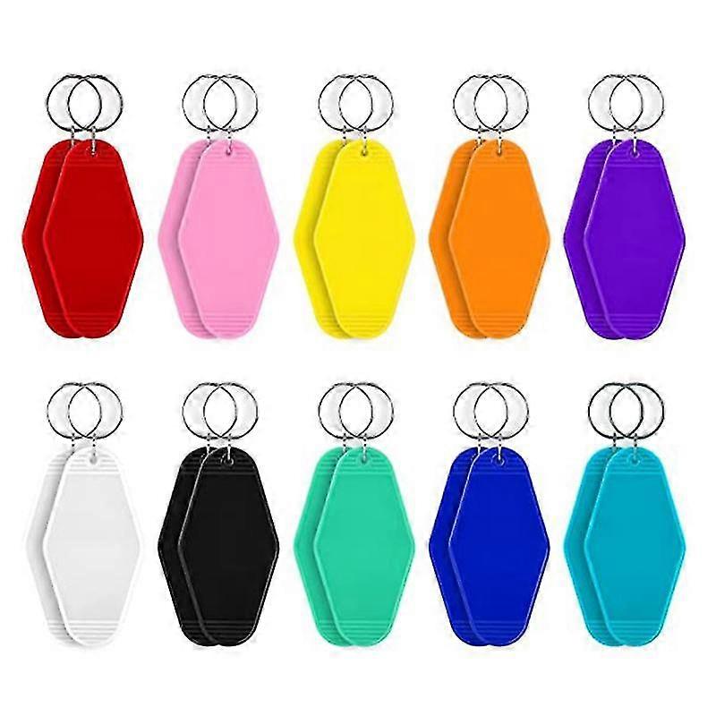 20pcs Blank Motel Keychain,Double-Sided Heat Transfer Keychains
