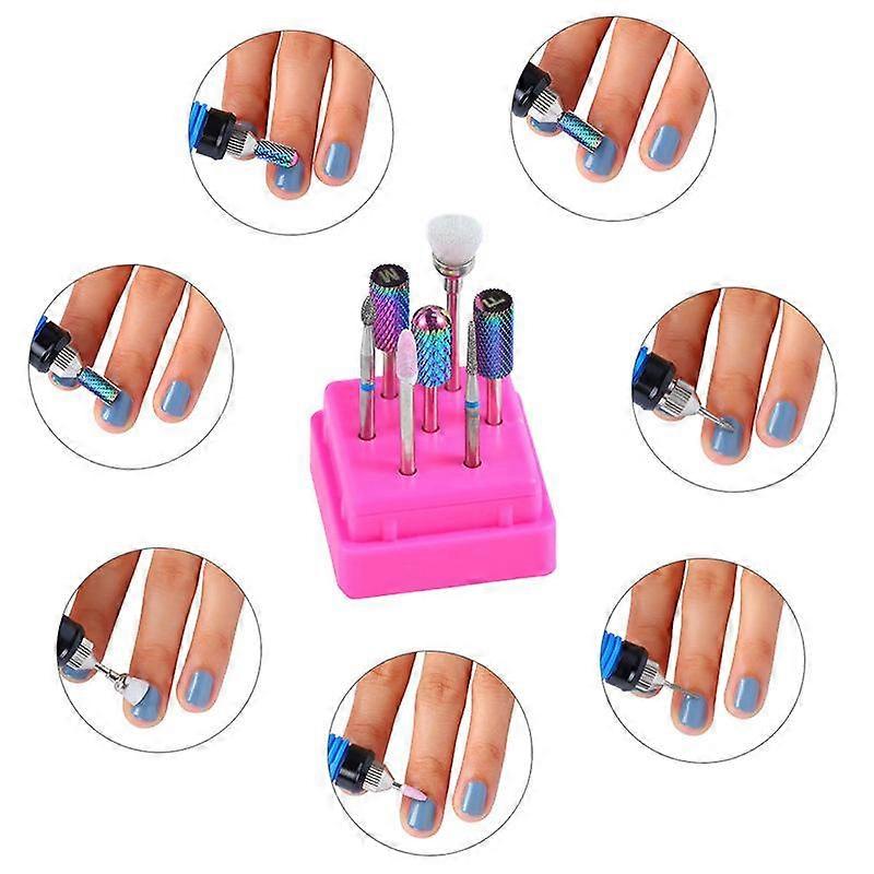 1 set nagelborrbitar set volframkarbid keramisk manikyr maskin tillbehör
