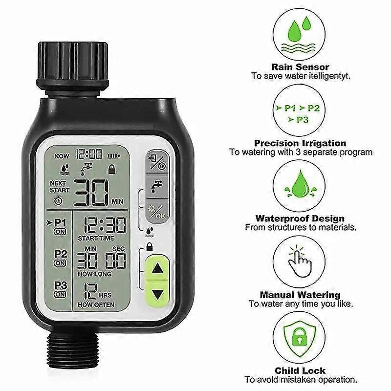 Excellent Automatic Irrig System Garden Water Timer With Rain Sensor 3 Separate Timing Programs Waterproof Irrigation Controller