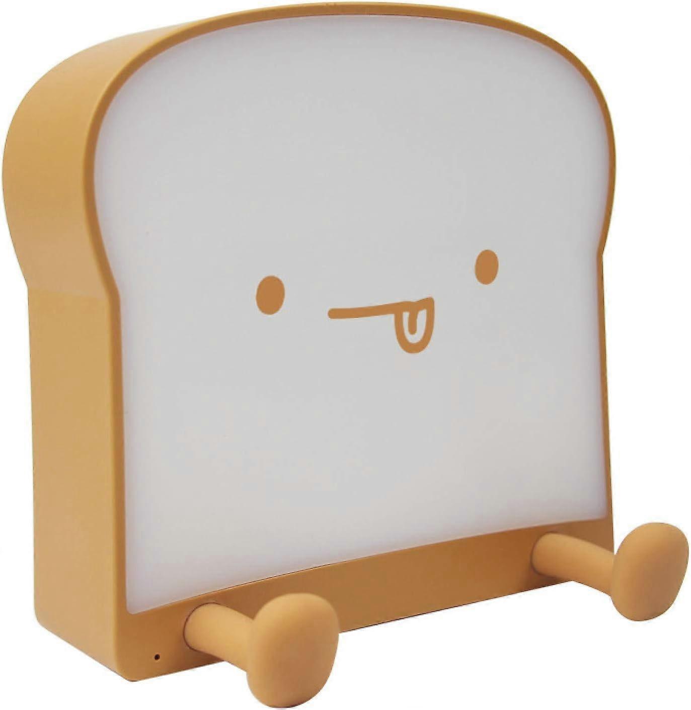 Gluttony Mini Cartoon Bread Shape Rechargeable Mobile Phone Stand with Height Adjustable Night Light for Phone