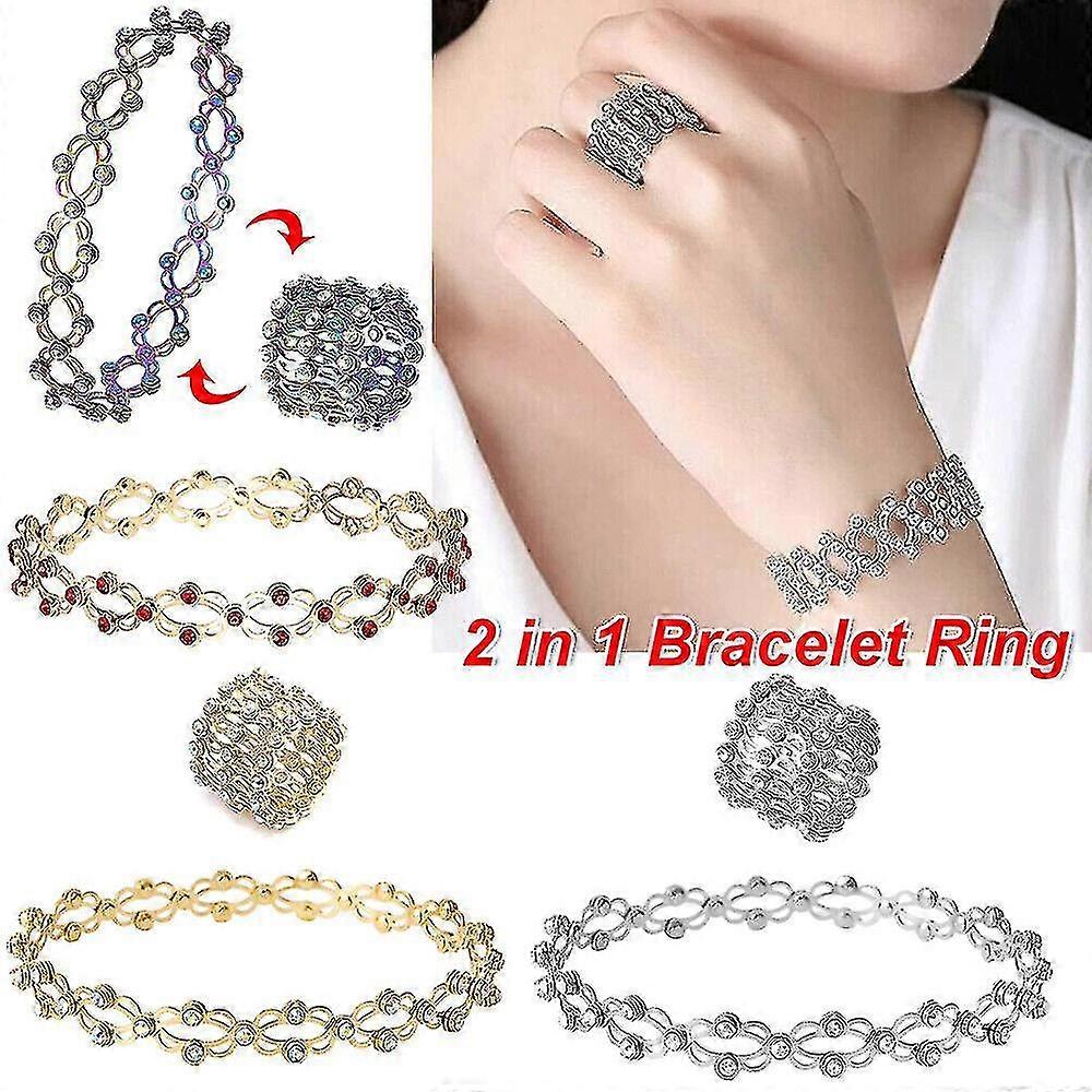 2 In 1 Adjustable Magnetic Therapy Transforming Bracelet Ring Magic Twist Ring