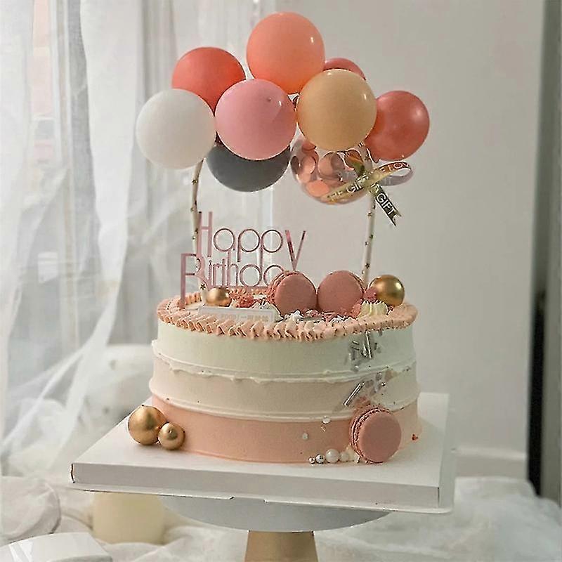 ピンクの紙吹雪風船カップケーキトッパーお誕生日おめでとうパーティーの装飾大人の子供の女の子1 2 3 5 10 15 25 30 35 40 50 60歳 - MXBC
