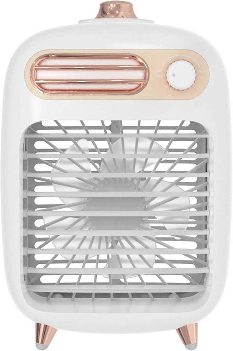 Condizionatore d'aria Poratble, mini umidificatore con ricarica USB, 3 velocità del vento, piccolo raffreddatore d'aria evaporativo, bianco