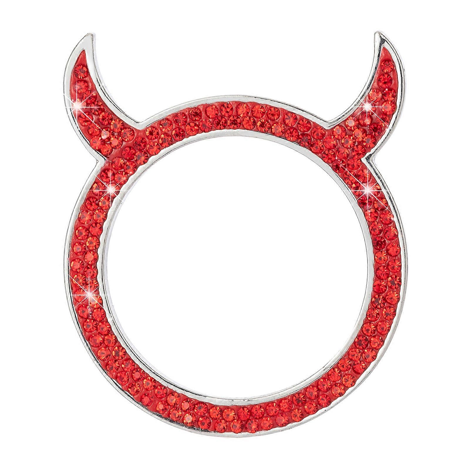 Rhinestone Car Ring Shiny Exquisite Fine Workmanship Devil Bling Ignition Ring Decoration Car Decor