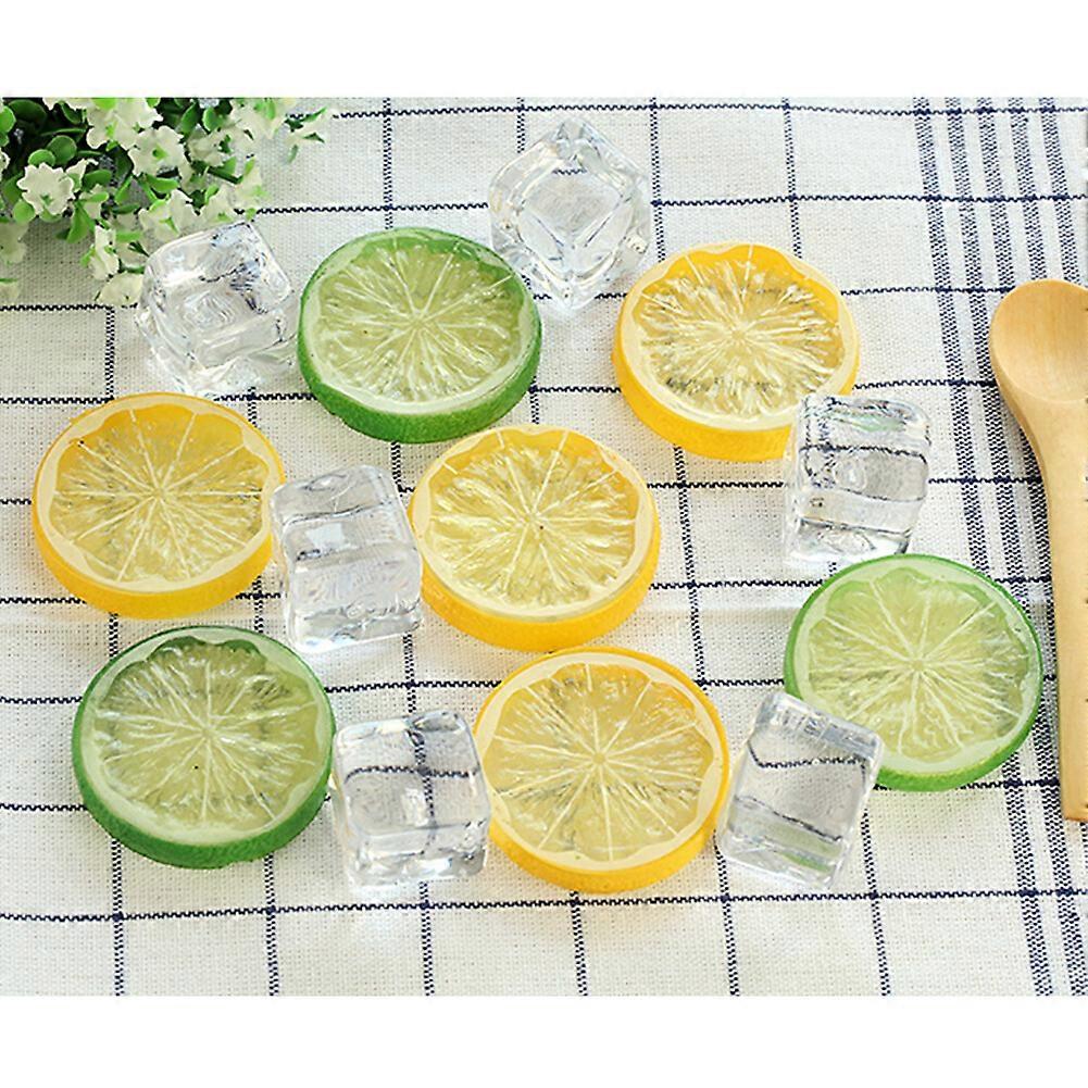 10pcs Fake Lemon Slice Artificial Fruit Simulation Lifelike Model - Home Party Decoration