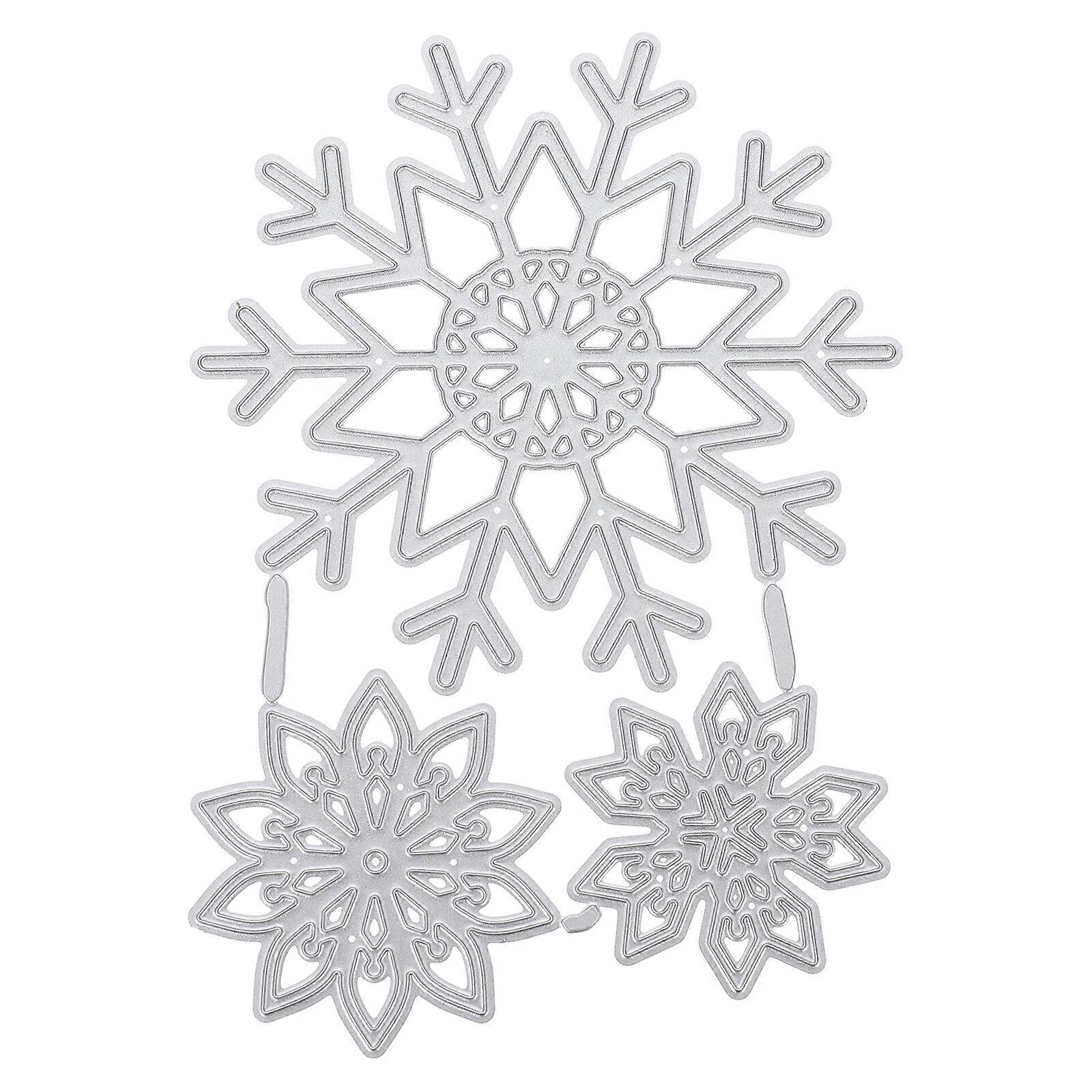 3 Pcs Nativity Decor Snowflake Embossing Template Snow Die Stencil Diy Snowflake Cut Stencils Christmas Embossing Stencils