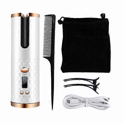 Auto Rotating Hair Curler Cordless Wireless Straightener Curling LCD Ceramic