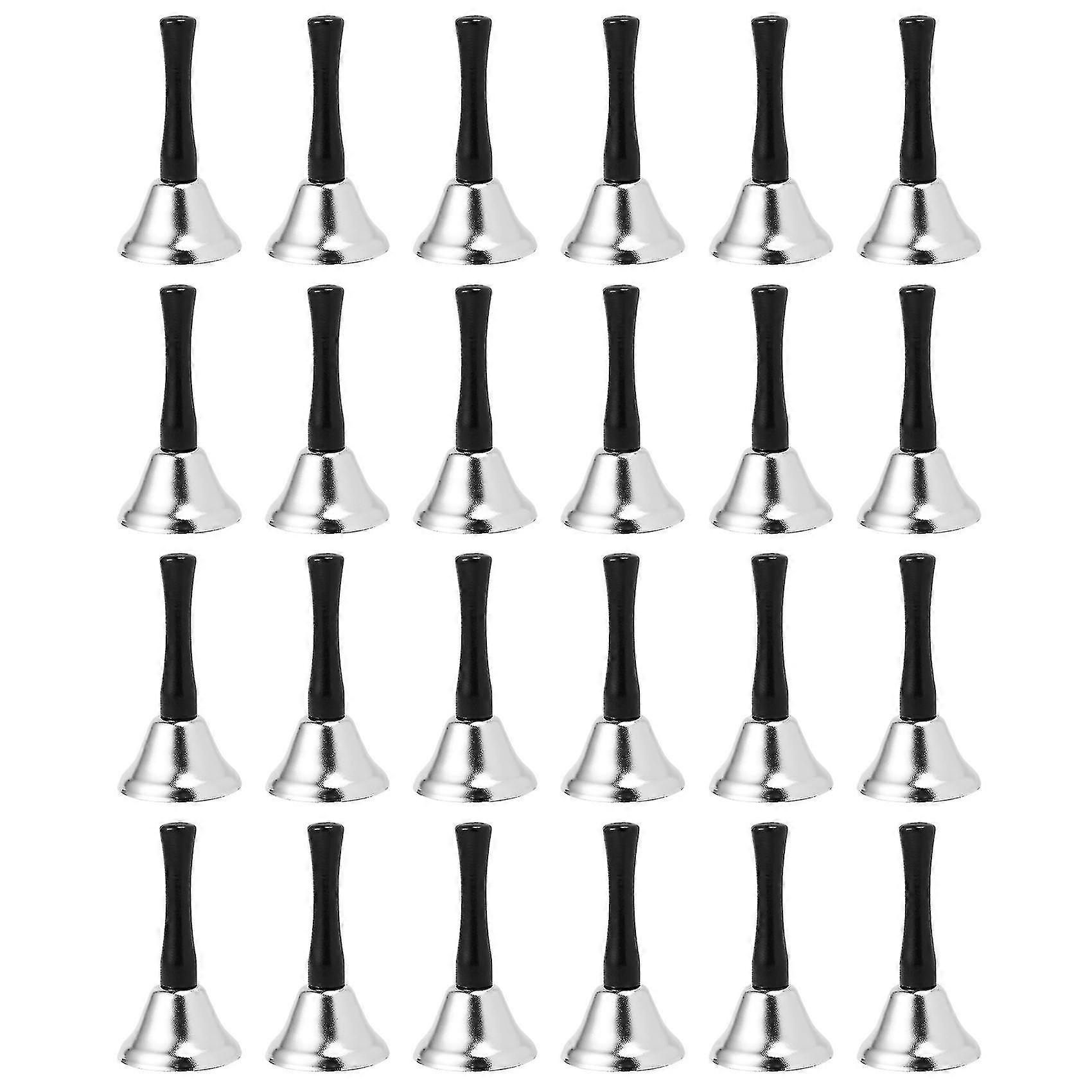 24 قطعة اليد الفضة الصلب خدمة أجراس اليد أسود مقبض خشبي Diatonic المعادن قرع الموسيقية