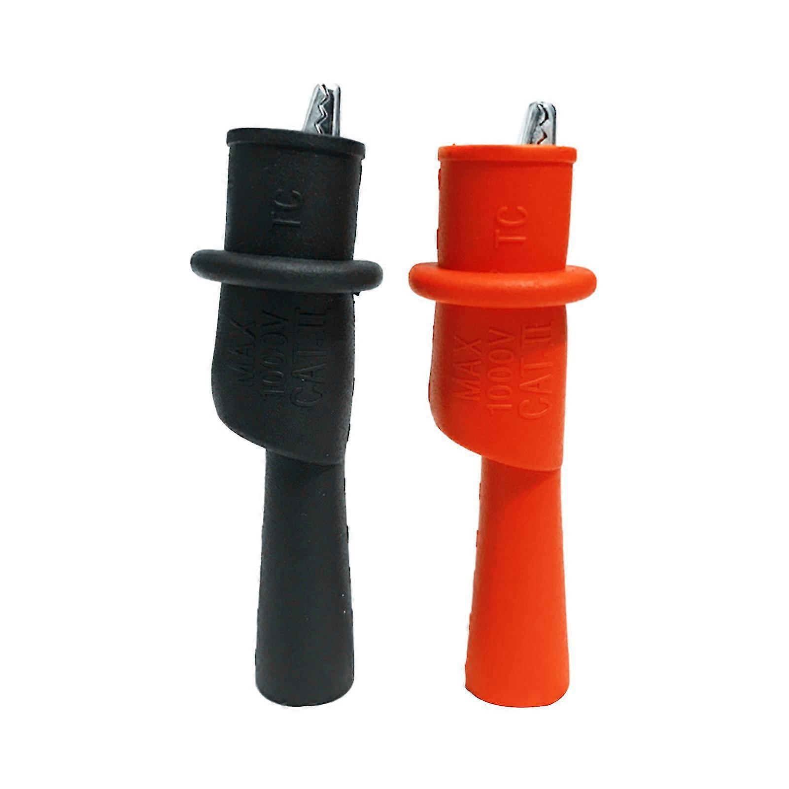 1pair Electrical Crocodile Clamp Test Probe Meter Alligator Clip Accessories