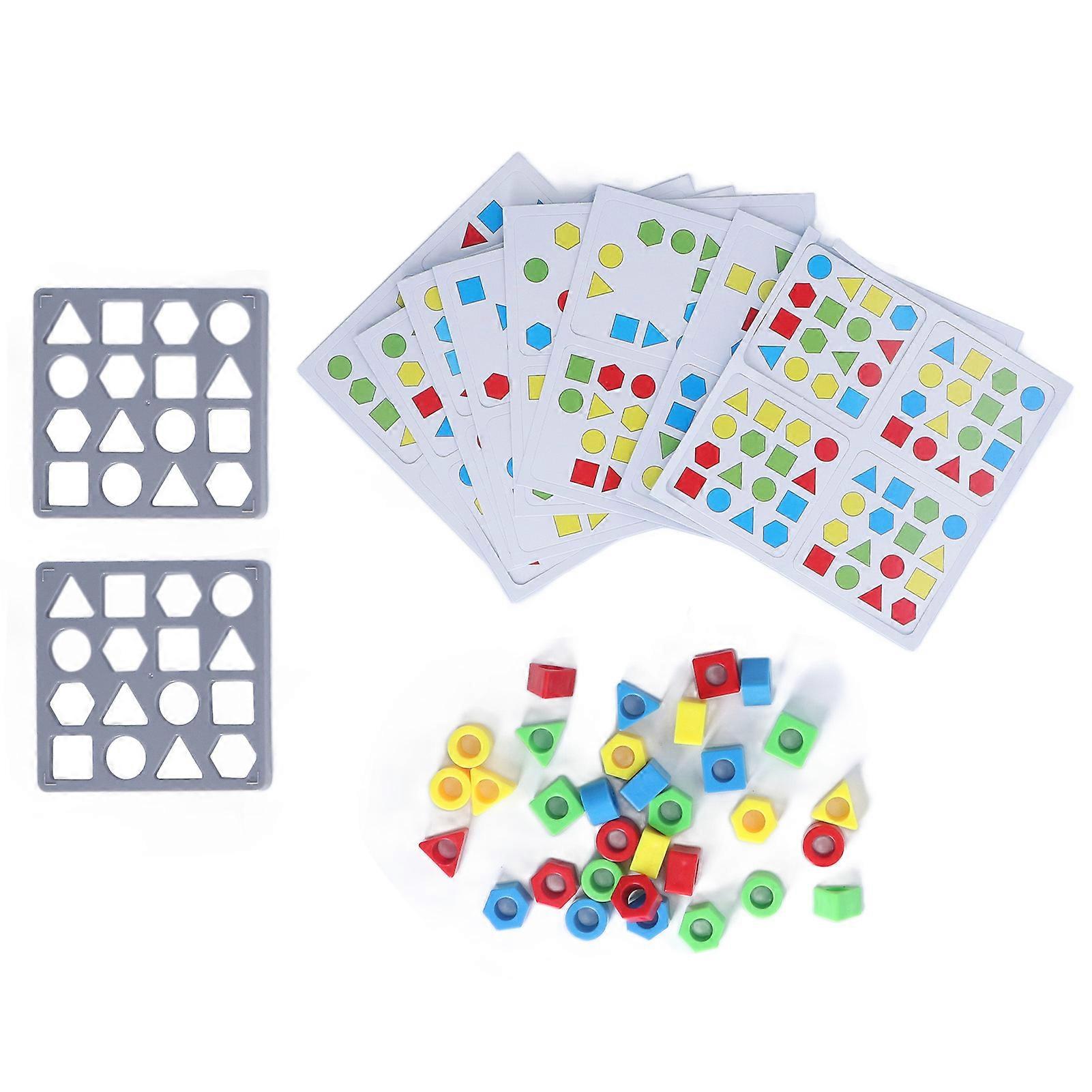 Kids Shape Color Matching Toy 4 Colors Geometric Figure Cognition Sensory Educational Toy