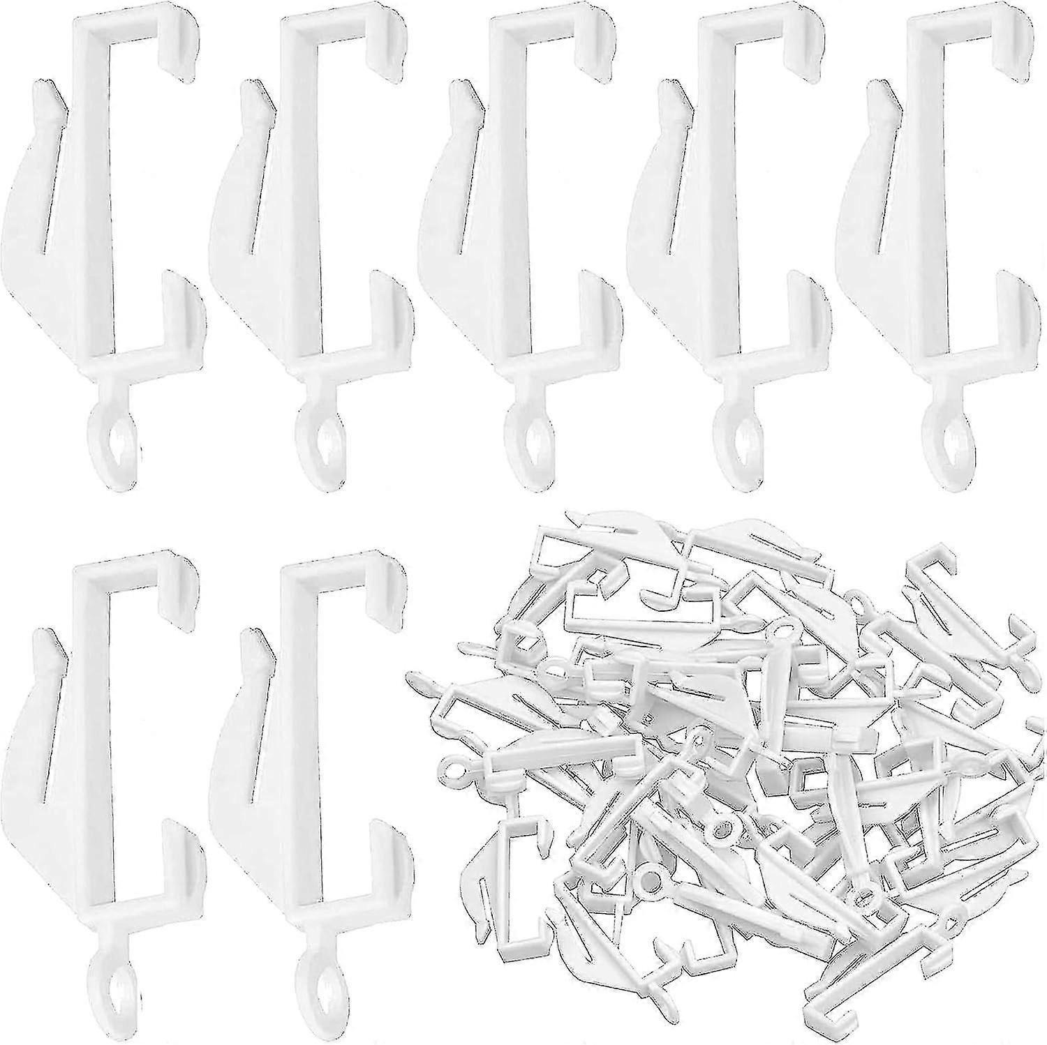 50 Pcs Plastic Curtain Hooks Curtain Track Hooks