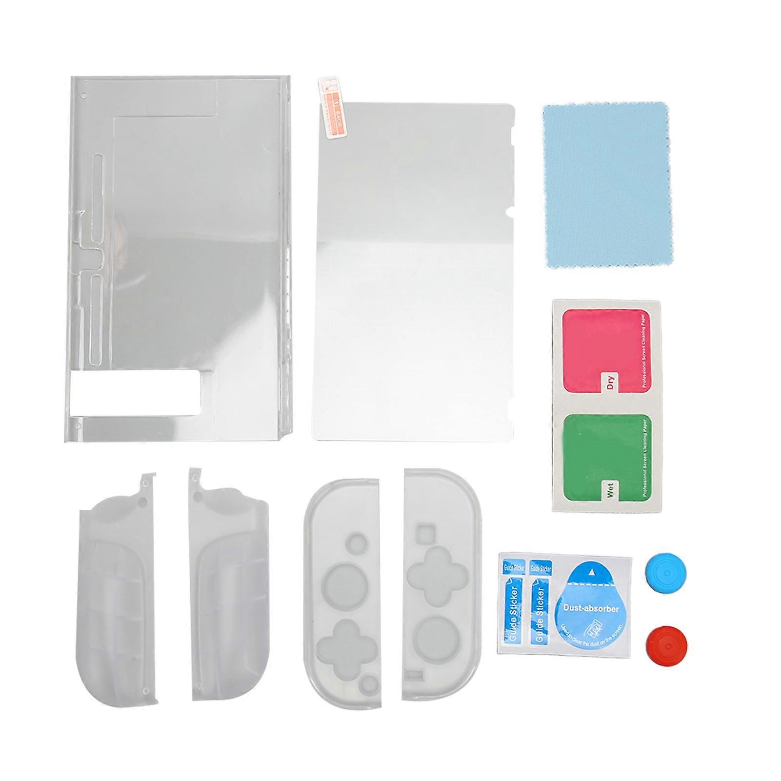 Game Console Clear Case Prevent Slip Dockable Protective Cover with Screen Protector for Switch for JoyCon Controller
