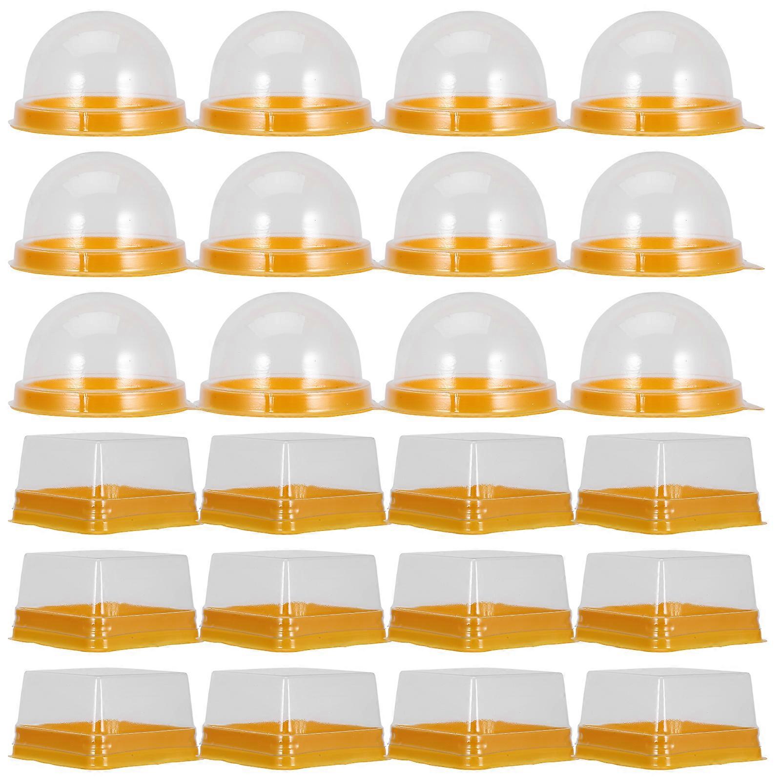 100pcs Mini Moon Cake Packing Box Mini Muffin Holders Plastic Mini Cupcake Box
