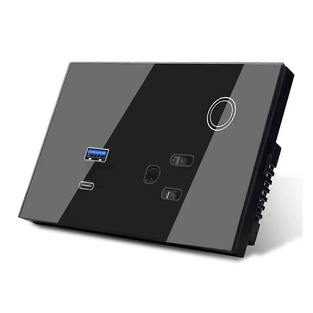 WiFi Smart Tuya 15A Steckdose USB TYPE-C Stecker Outlet Power für Alexa für Home Smart Leben Schwarz EU Stecker