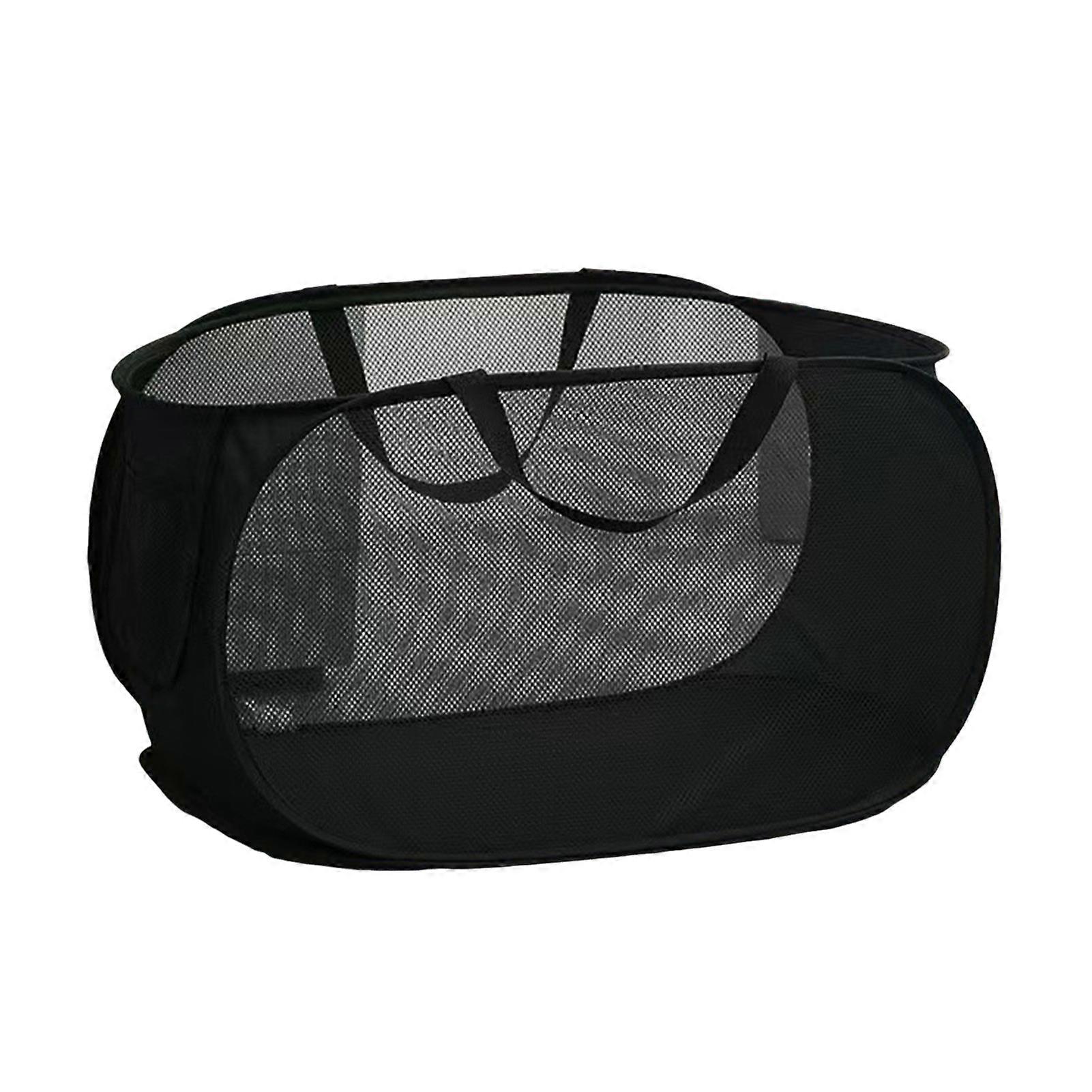 Foldable Laundry Basket with Handle Easy Carrying Large Capacity Breathable Mesh Dirty Clothes Hamper Storage Basket