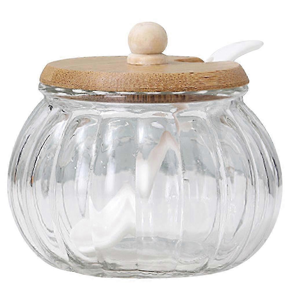1 Set Sugar Container Sugar Dispenser Glass Sugar Jar Glass Seasoning Jar Sugar Jar with Spoon