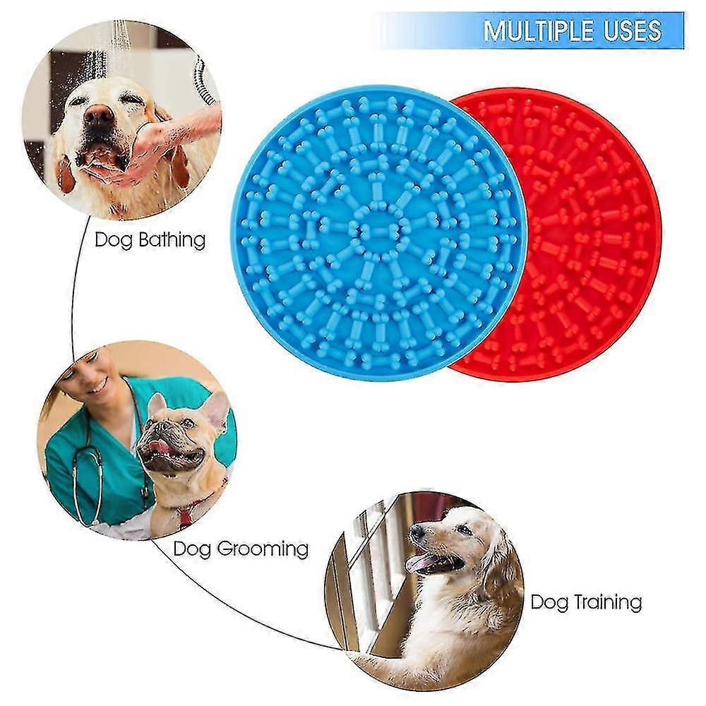 2パック犬リックパッドスローフィーダー犬のためのリックマット、犬の舐めパッド