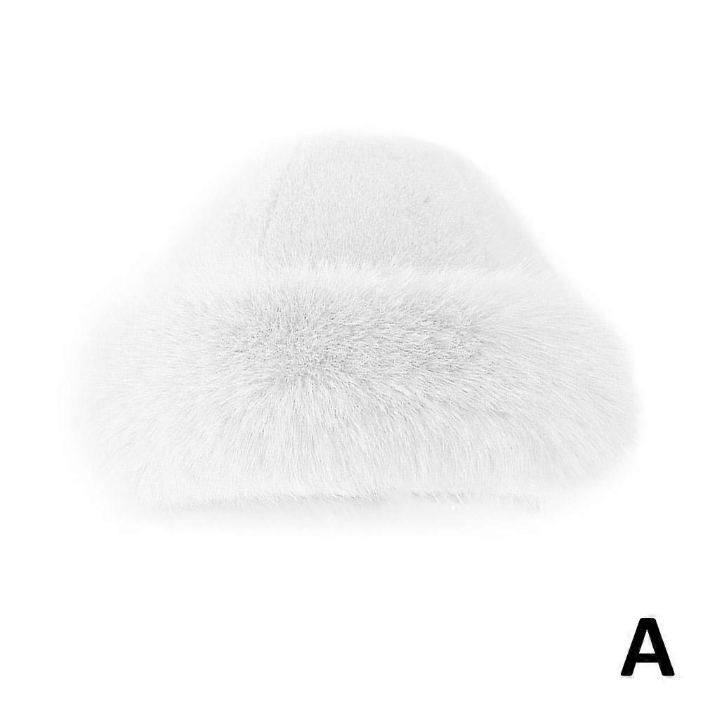 Winter Fluffy Plush Bucket Hat Ear Protection Cap Windproof Warm Women