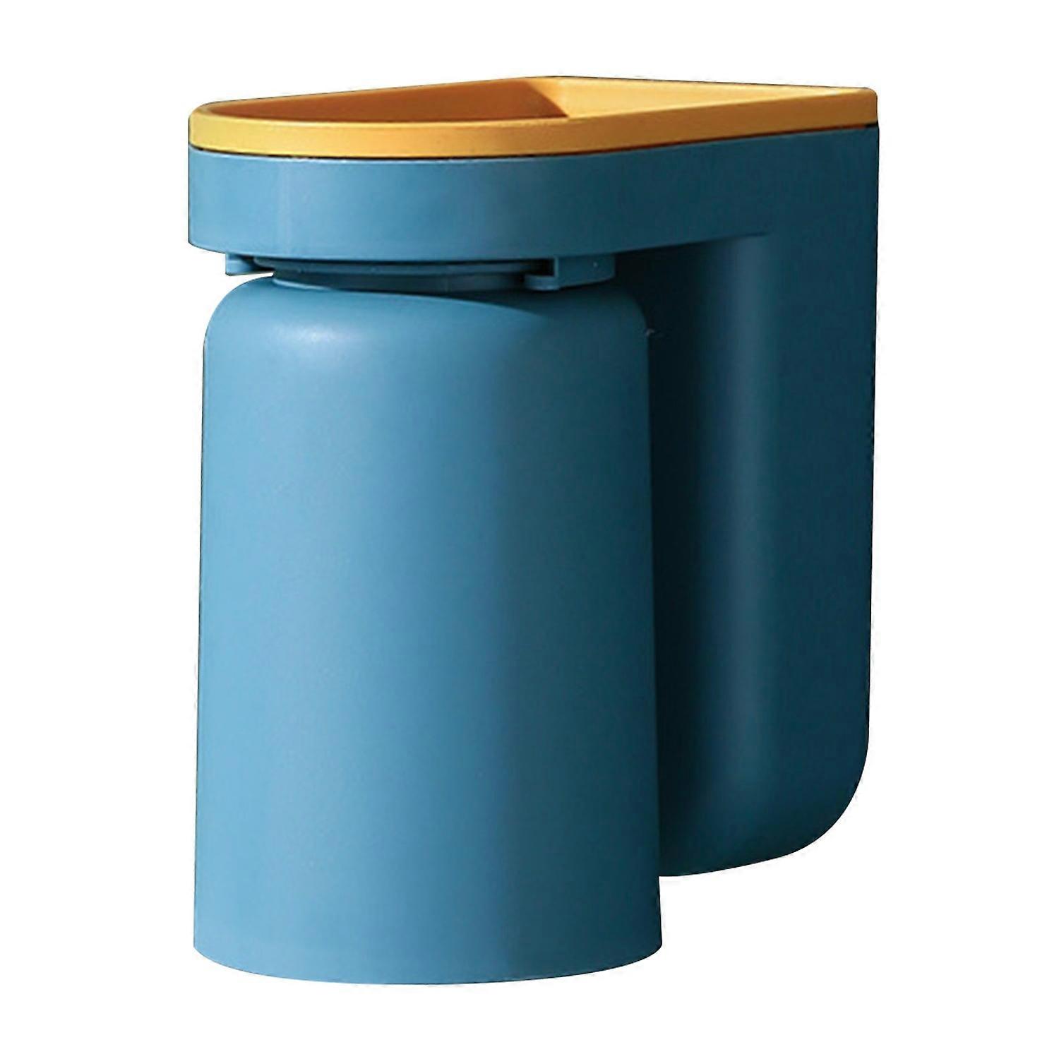 Bathroom Toothbrush Holder with Cup Wall Mounted Punch-free Stick-on Anti-slip Inverted Drainage