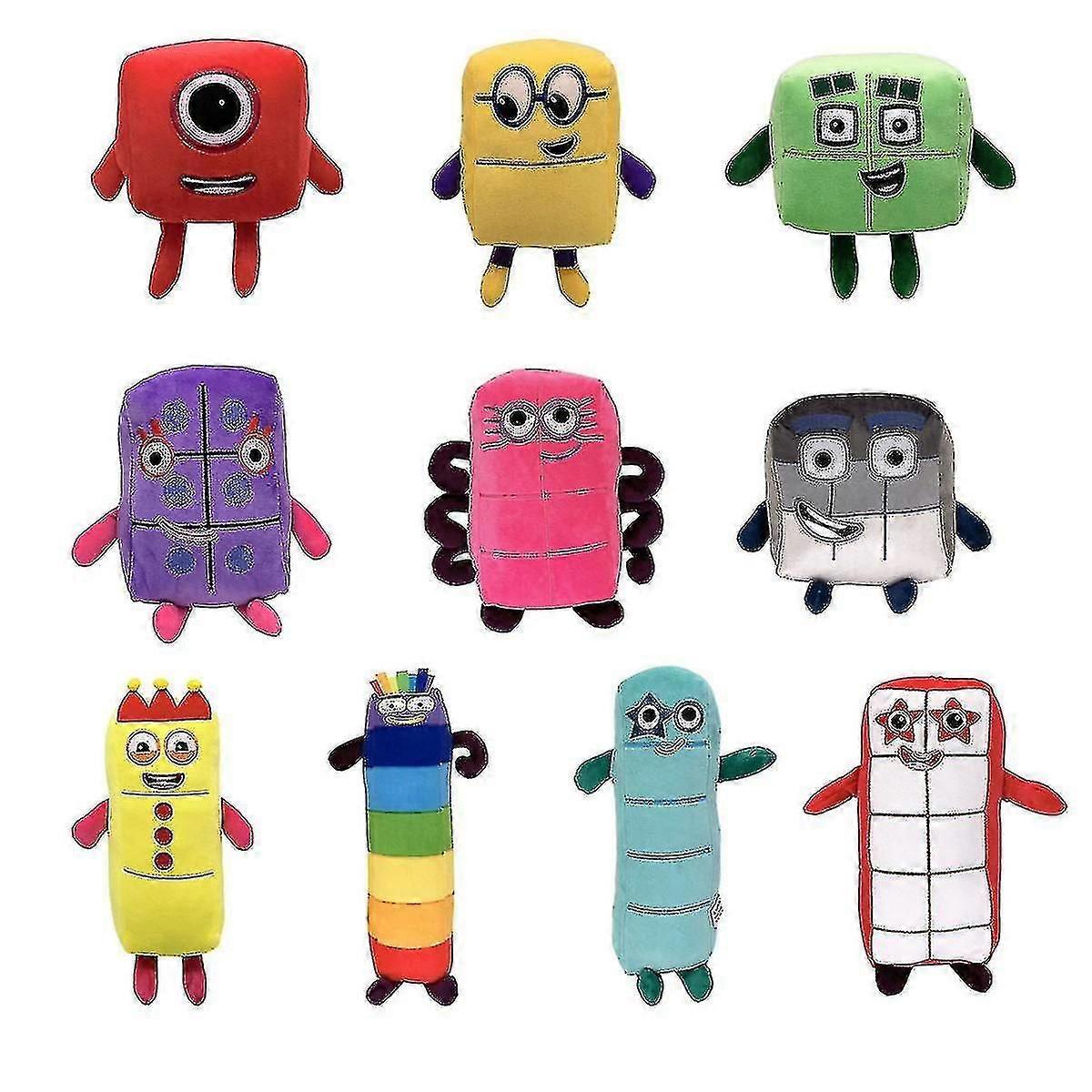 Plush Doll Digital Building Block Toy Kids Mathematics Enlightenment Animation Doll Christmas Birthday Gift