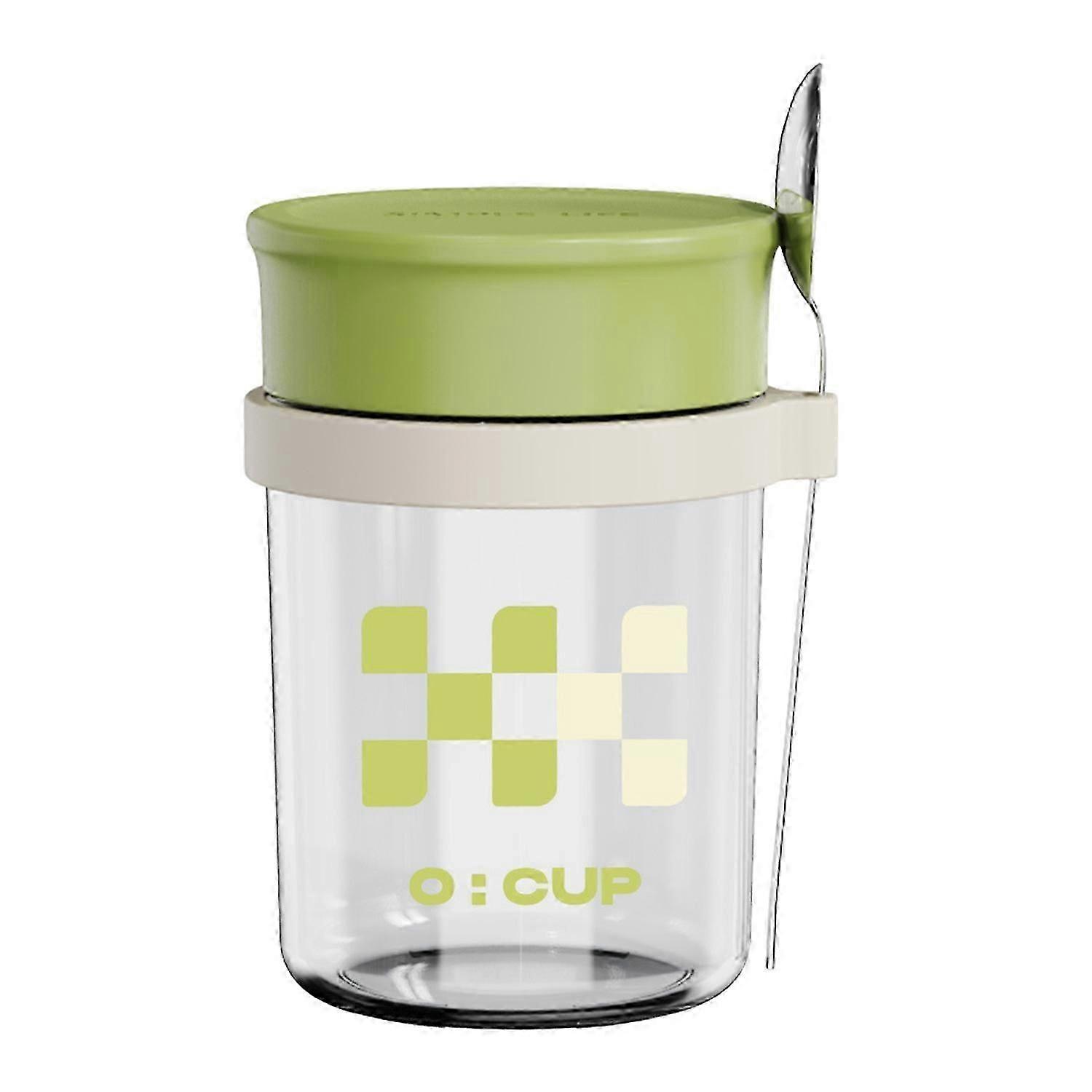 350ML Glass Overnight Oats Containers Vibrant Stackable Jars with Lids Spoon Healthy Food Storage