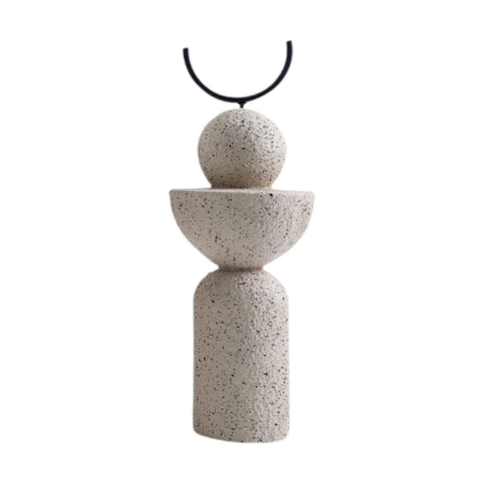 Geometric Pillar Resin Statue Desktop Figurine for Study Room Bookshelf Cafe Style A