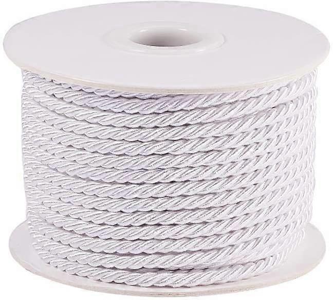 White Craft Nylon Rope 1/8 inch 65 Feet Twisted Decor Trim Cord Multipurpose Utility Nylon Thread Cord for Jewelry Making Knot Rosaries Upholstery Cur