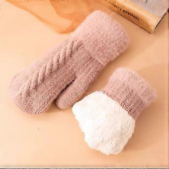 Winter Velvet Gloves Fashion Twist Knitted Warm Thickened Cashmere Women's Mittens