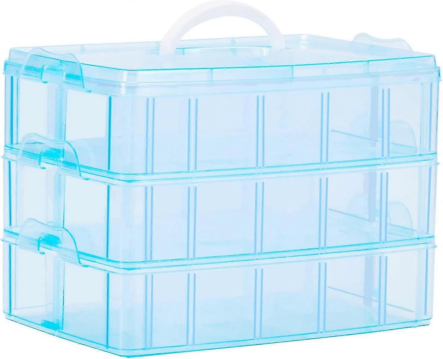 Storage Organizer,hot Wheels Case,sewing Box,3-tier Plastic Organizer Box With Dividers, Storage Containers For Organizing Art Supplies, Fuse Beads,wa