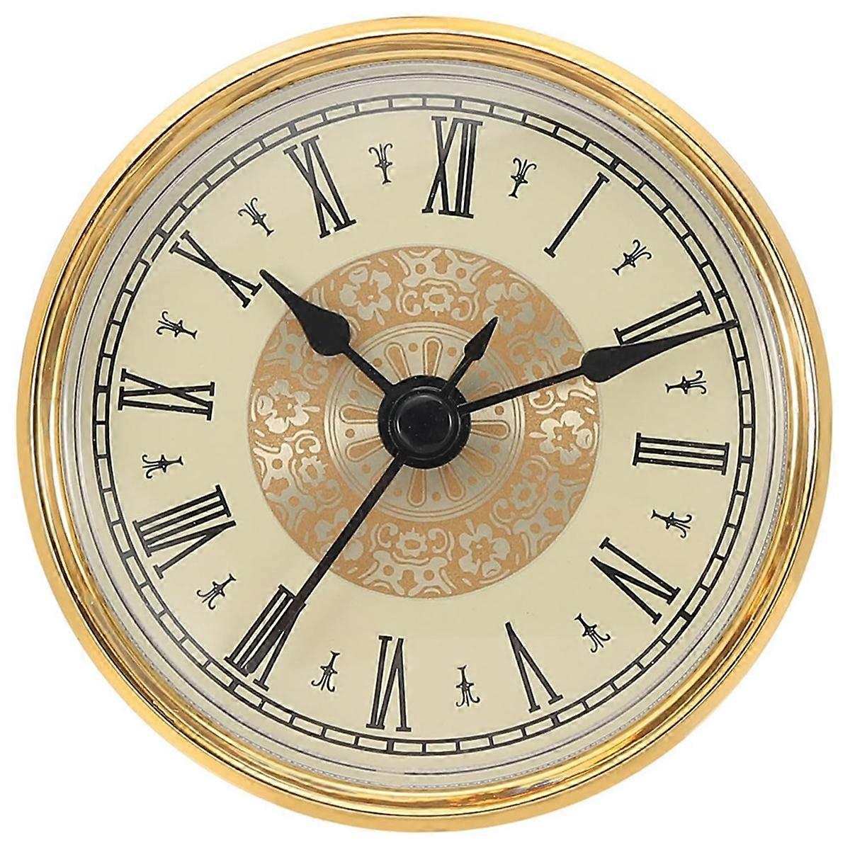 70mm Quartz Clock Insert,Round Quartz Movement Miniature Clock Mini Roman Numeral Clock Fit 61mm/3.1inch Diameter Hole B