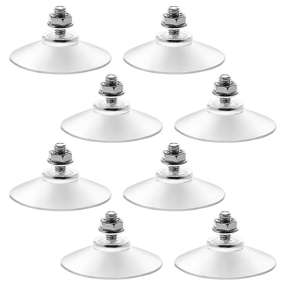 8 Pack Clear PVC Sucker Pads Thickened Sucker Suction Cups with M6 X 14 Thread Screw Extra Strong for Bathroom Kitchen