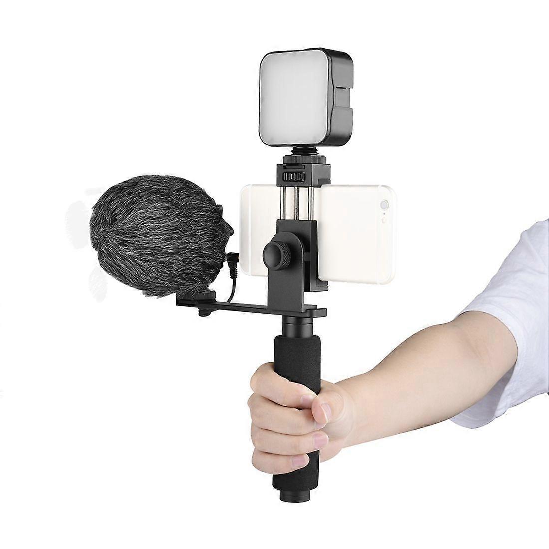 YELANGU PC09 Handheld Grip Bracket + Fill Light + Microphone