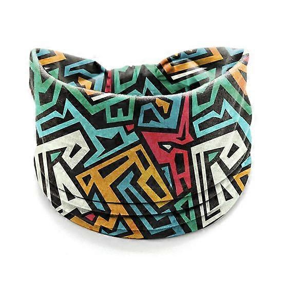 Wide Sweat Absorbing Sports Headband Quick Drying Stretchy Women Bohemia Style Plaid Pattern Yoga Headwrap
