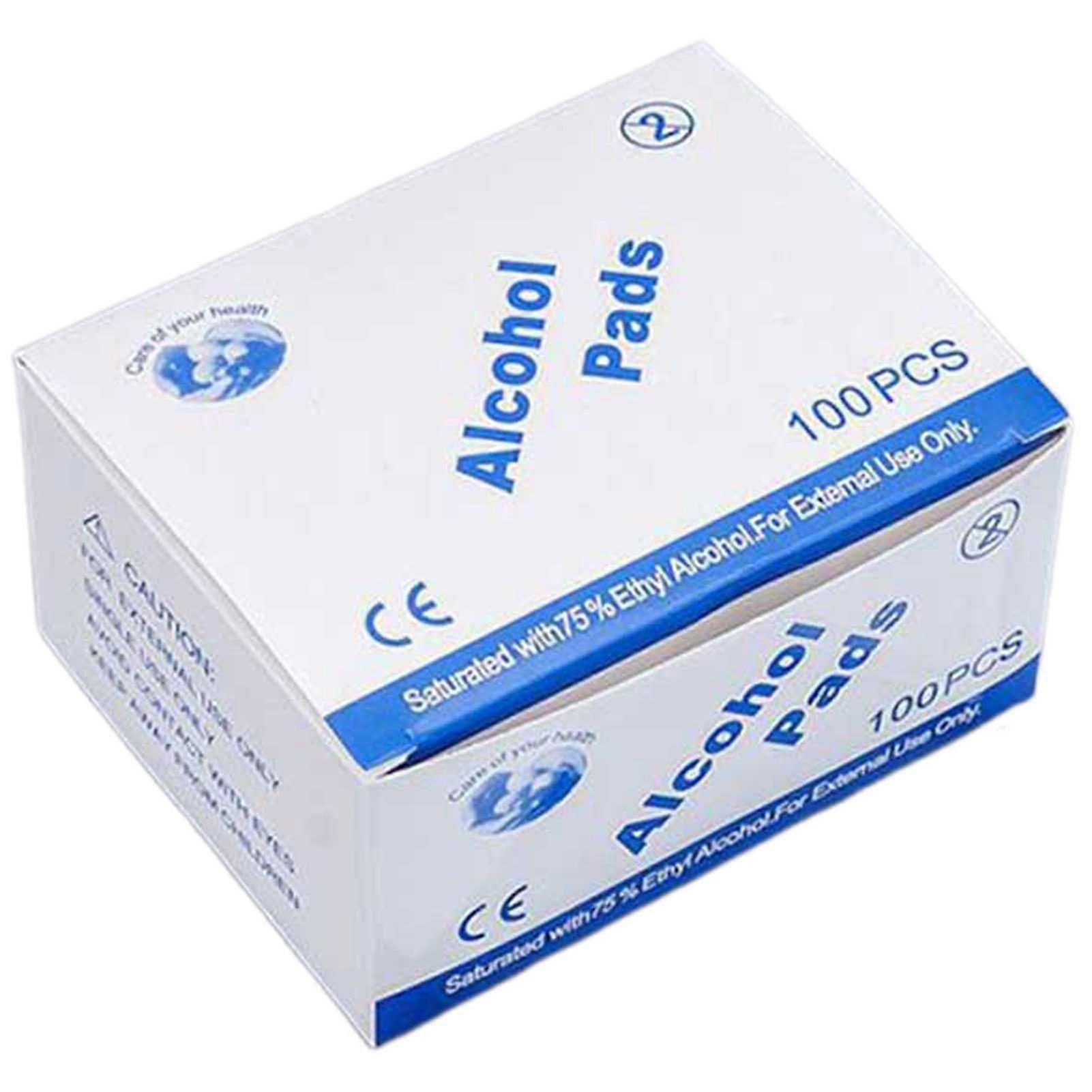 100pcs/Pack Disposable Alcohols Preps Pad Sterilizations Cotton Tissue Portable Skin Cleanser for Home