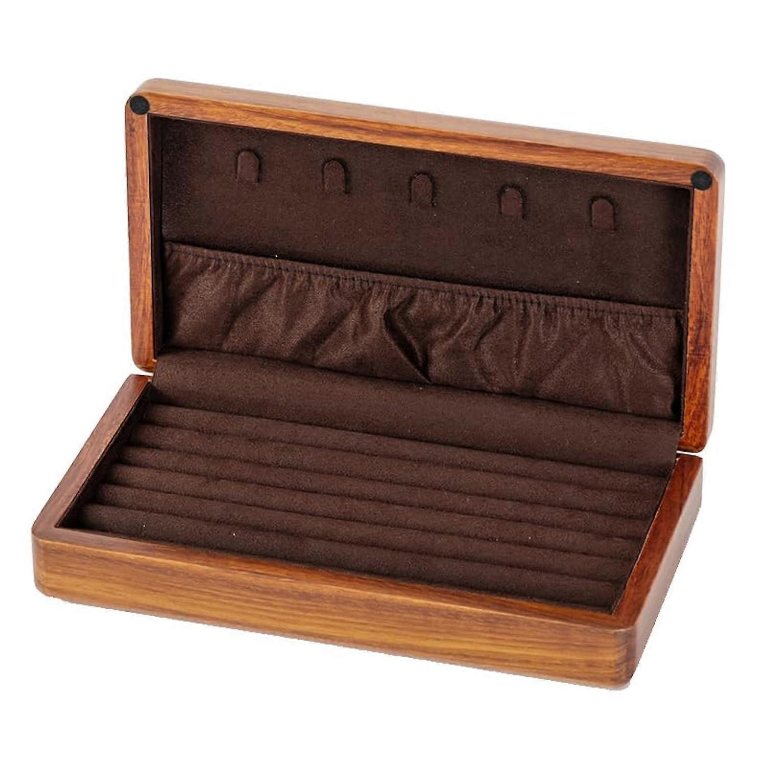 Solid Wood Vintage Jewelry Box for Travel Storage