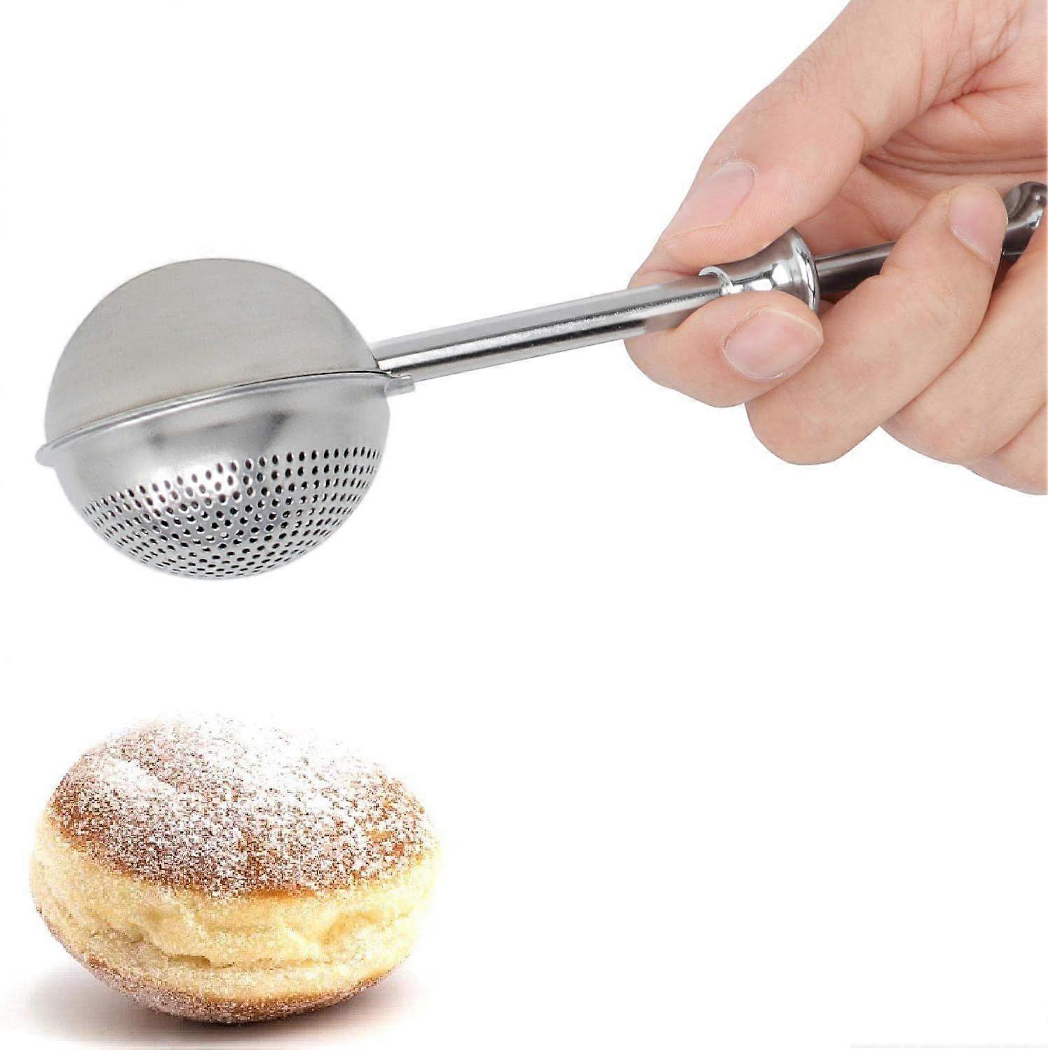 JUSCH Flour Duster for Baking, with Spring Handle, One-Handed Operation, Stainless Steel Pick Up and Dust Flour Sifter, Dusting Wand for Sugar, Flour