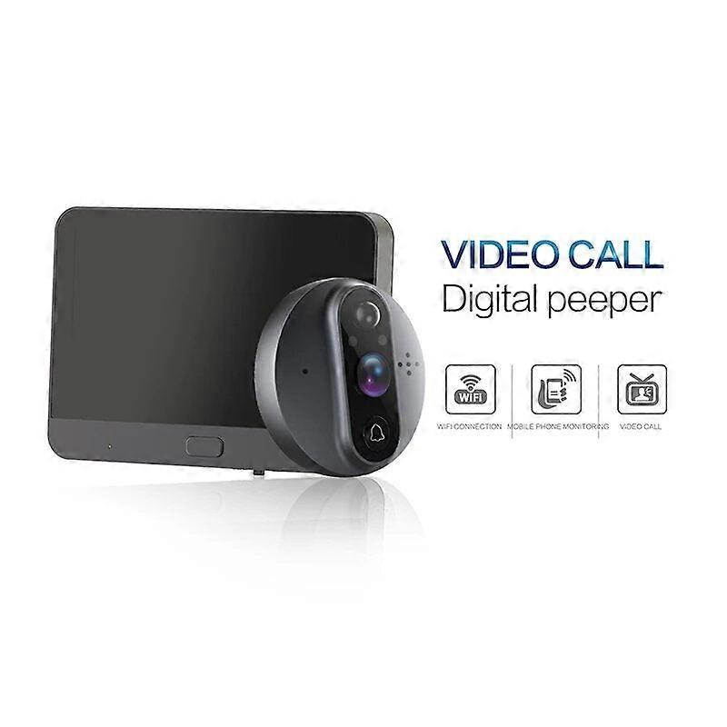 4.3" Hd Smart Wifi Video Doorbell With Pir Detection, 160 Degree Wide Angle, Ir Night Vision, Home Security Camera