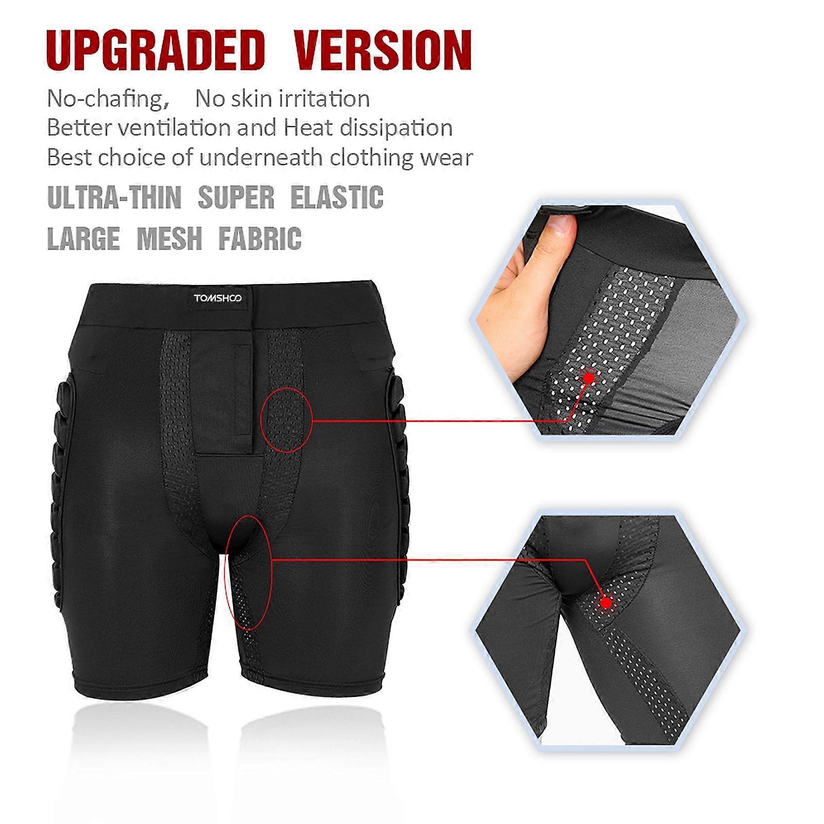 TOMSHOO Protective Padded Shorts for Adults / Kids Breathable Hip Butt Tailbone Impact Protection Pads for Snowboard Skiing Skating